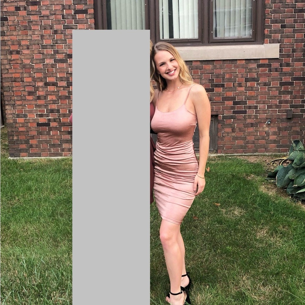 Sleeveless Pink Ruched Bodycon Dress